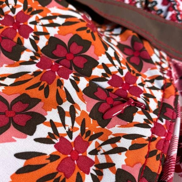 Athleta Red & Orange Abstract Mod Pattern High Stretch Halter Athletic Dress 4 - Picture 11 of 11